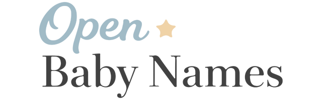 Open Baby Names logo with a star symbol, showcasing name database branding.